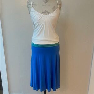 Moda International Blue and Green Midi Dress